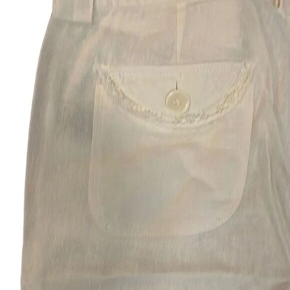 Ci sono eggshell colored linen pants with adorable lace pockets. Size extra larg - Picture 4 of 4